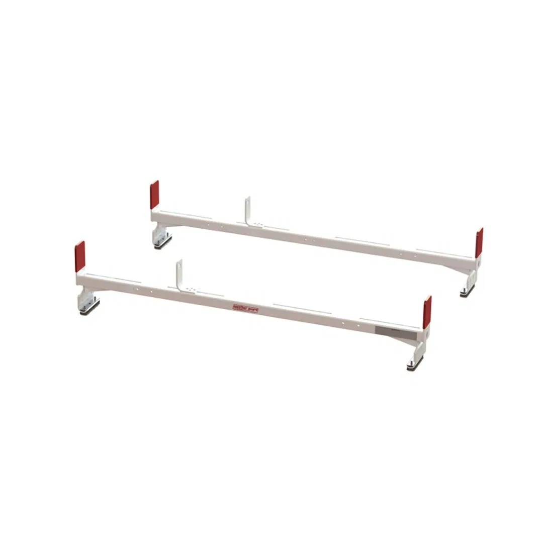 218-3-03 – WEATHERGUARD Ladder Rack, Channel Mount Multi-Fit 12 Inch Height Set Of 2 Powder Coated White Steel